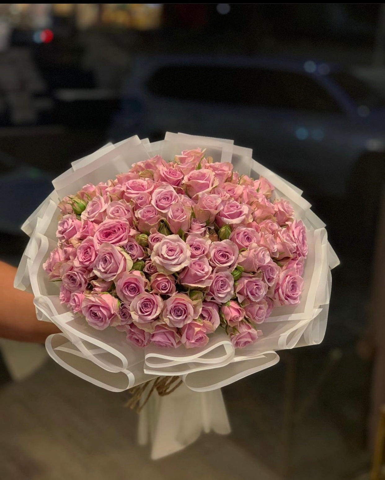 باقة فخامة وردية
